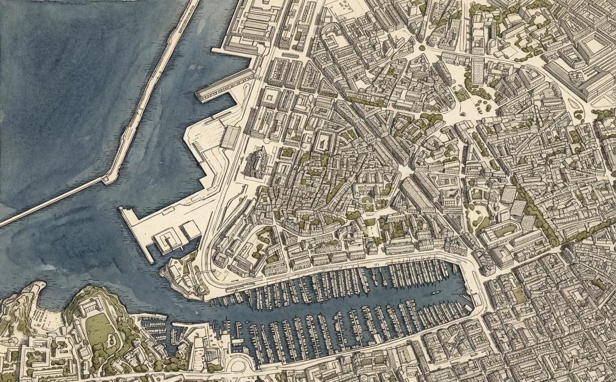 Illustrated map of Le Panier district, Marseille